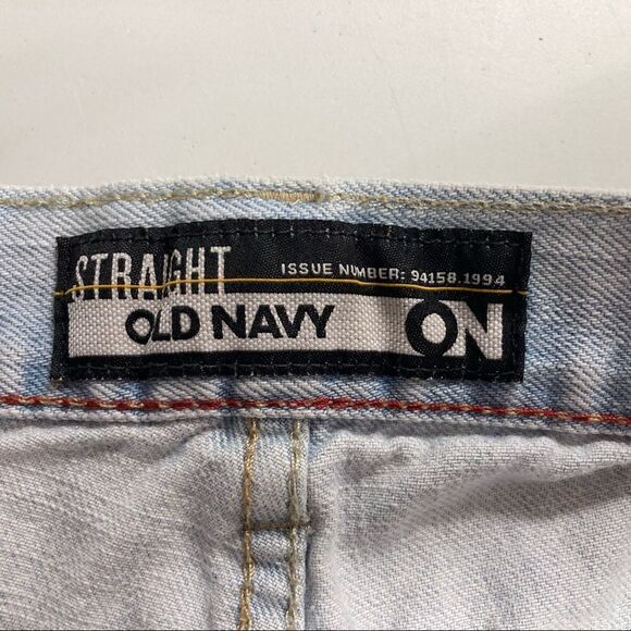 OLD NAVY Men’s Straight Light Wash Jeans, Blue, Size 33/32, 100%COTTON - Picture 6 of 8